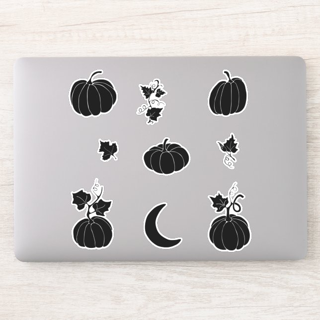 Black Pumpkin for Halloween Sticker (Computer)