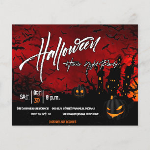 Black Pumpkin Halloween Party Invite Flyer