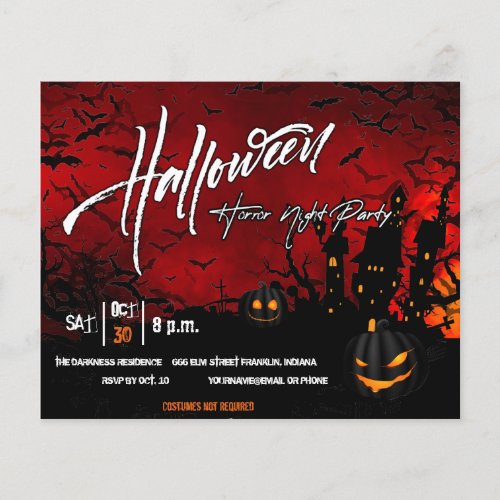 Black Pumpkin Halloween Party Invite Flyer