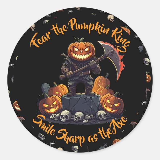 🖤 Black Pumpkin King Halloween Sticker 🎃 (Front)