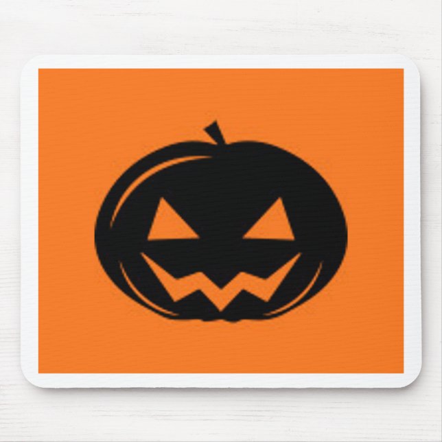 Black Pumpkin Mouse Pad (Front)