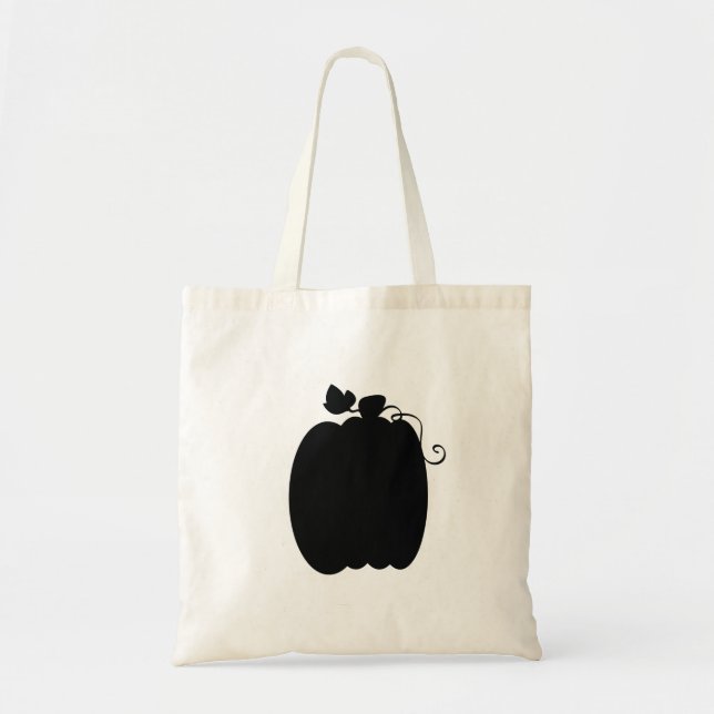 Black Pumpkin Trick or Treat Tote Bag (Front)