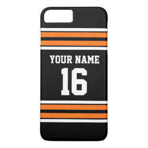 Black Pumpkn Orange Team Jersey Custom Number Name iPhone 8 Plus/7 Plus Case