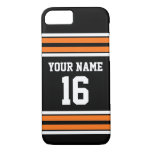 Black Pumpkn Orange Team Jersey Custom Number Name Iphone 8/7 Case at Zazzle