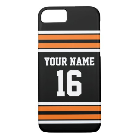Black Pumpkn Orange Team Jersey Custom Number Name Iphone 8/7 Case