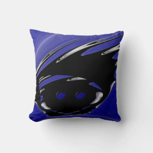 Black Punk Fractal Throw Pillow