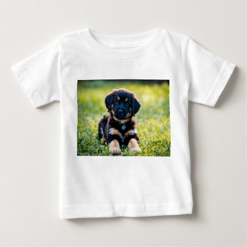 Black Puppy Baby T_Shirt