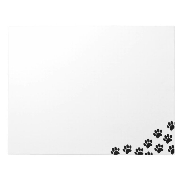 Black Puppy Paw Prints Custom Notepad (Front)