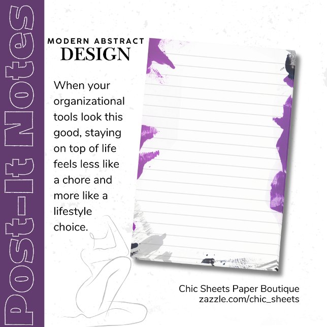 Black & Purple Abstract Design 3M Post-it® Notes (Creator Uploaded)