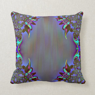 Black Purple Abstract Feathery Throw Pillow