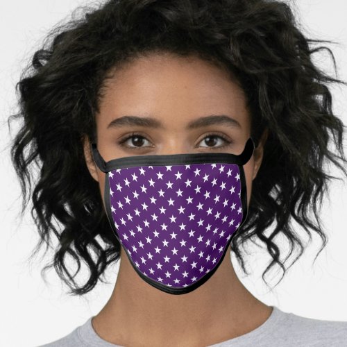 Black Purple All Over Cotton  Poly Blend Face Mask