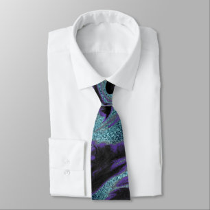 Black, Purple, and Blue Marbled Neck Tie