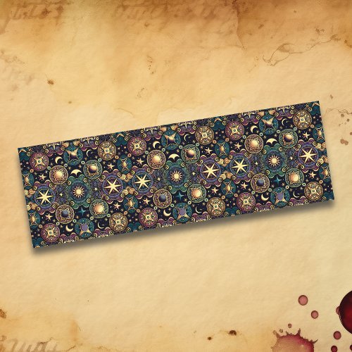 Black Purple and Gold Celestial Sun and Stars Yoga Mat