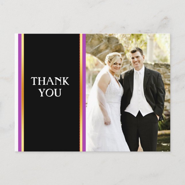 Black, Purple and Gold Simple Elegance Postcard (Front)