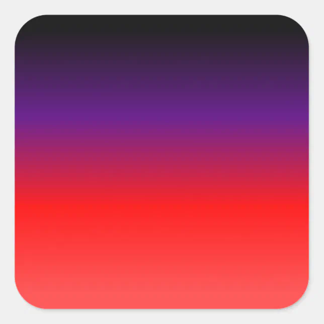 Black, Purple and Red Gradient Square Sticker | Zazzle