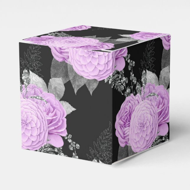 Black, Purple and Silver Gothic Favor Boxes (Front Side)