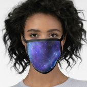 Black Purple Blue Stars Watercolor Cloth Galaxy Face Mask (Worn Her)
