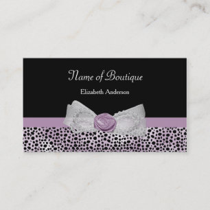 Black Purple Bow Boutique Business Card