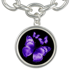 Black & Purple Butterfly Bracelet