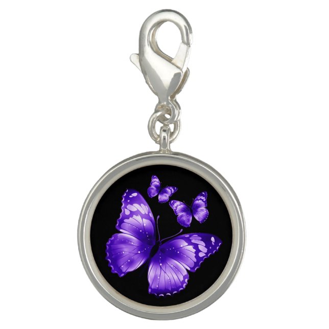 Black & Purple Butterfly Charm (Front)
