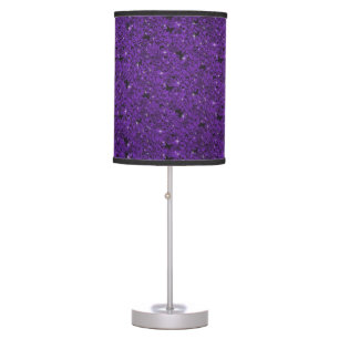 Black & Purple Butterfly Floral Table Lamp