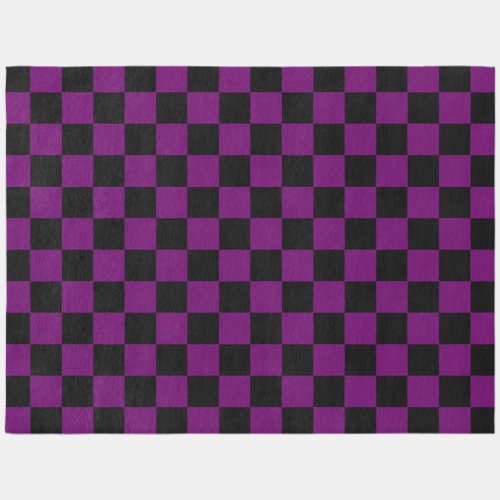 Black Purple Check Checkered Checkerboard Pattern Outdoor Rug