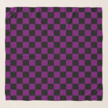 Black Purple Check Checkered Checkerboard Pattern Scarf<br><div class="desc">Black Purple Check Checkered Checkerboard Pattern Scarf</div>