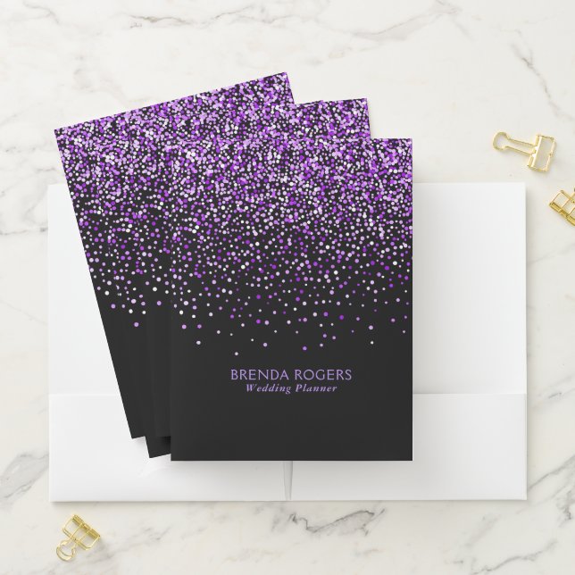 Black & Purple Confetti Pocket Folder (In Situ)