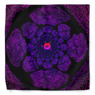 Black Purple Cosmic Fractal Bandana