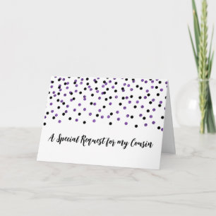Black Purple Cousin Maid of Honor Invitation