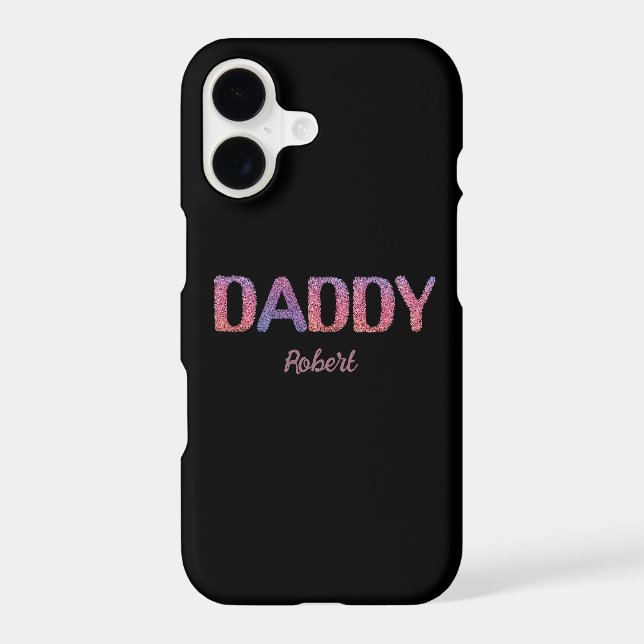 Black &Purple Custom Name Daddy Iphone Case (Back)