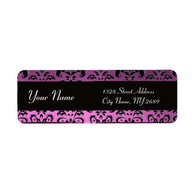 BLACK PURPLE DAMASK LABEL (Front)