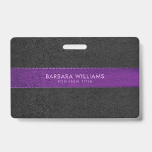 Black & Purple Faux Leather Badge