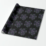 Black Purple Floral Elegant Wedding Gothic Wrapping Paper<br><div class="desc">Elegant dark purple floral on black wedding gothic design is lovely with purple roses and greenery on a dark black background for a gothic wedding look.  The flowers adorn the corners for an elegant,  modern and sophisticated look.</div>