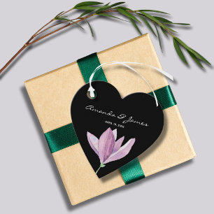 Black Purple Floral Thank You Favor Tags