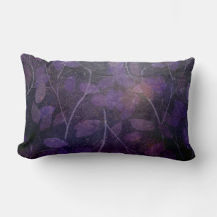 black purple foliage lumbar pillow
