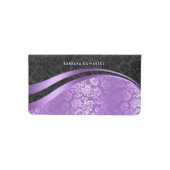 Black & Purple Geometric Design Checkbook Cover (Front)