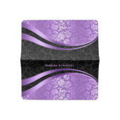 Black & Purple Geometric Design Checkbook Cover (Open)