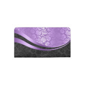 Black & Purple Geometric Design Checkbook Cover (Back)