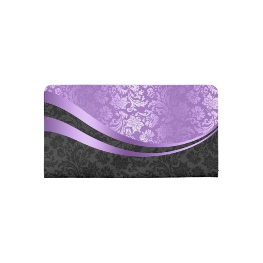 Black & Purple Geometric Design Checkbook Cover (Back)