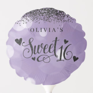 Black & Purple Glam Sweet 16 Balloon