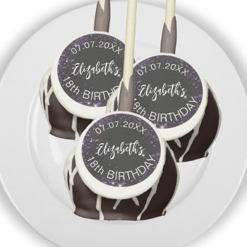 Black Purple Glitter Girl Name Cake Pops by EllenMariesParty at Zazzle
