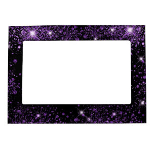Black purple glitter sparkle glamorous  magnetic frame