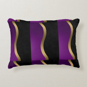 Black Purple Gold Accent Pillow