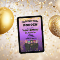 Black Purple Gold KPOP Boys Poppin' Birthday