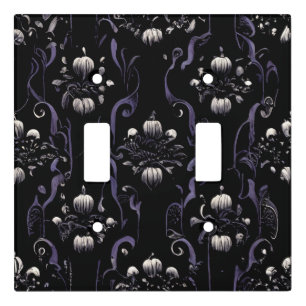 Black & Purple Goth Pattern #5 Light Switch Cover