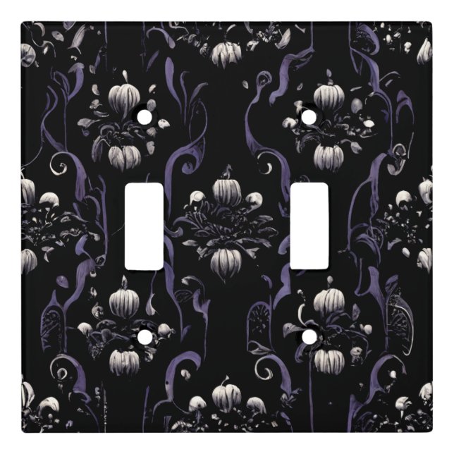 Black & Purple Goth Pattern #5 Light Switch Cover (Front)