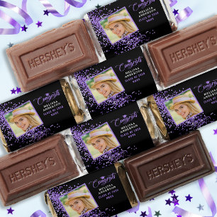 Black Purple Grad Photo Personalized Graduation Hershey's Miniatures