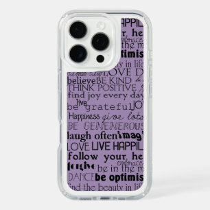 Black Purple Inspirational Words Christmas iPhone 16 Pro Case