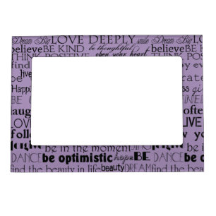 Black Purple Inspirational Words Magnetic Frame
